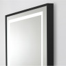 Зеркало BELBAGNO SPC-KRAFT-1200-800-LED-TCH-WARM-NERO в алюминиевой раме со встроенным светильником, сенсорным выключателем и подогревом, 1200x32x800